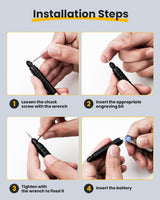 Tarlido Engraving Pen, USB Rechargeable Cordless Rotary Tools, Professional Mini Carving Machines Portable DIY Engraver Machine for Metal to Wooden, Glass, Jewelry-Black Tarlido