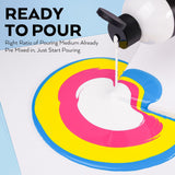 Nicpro 24 Colors 8.45oz Acrylic Pour Paint Supplies Kit, Large Volume Premixed High Flow Painting Bulk Set with Canvas, Wood Natural Slices, Pouring Oil, Tools Gloves, Strainer, Cups for Beginner DIY Nicpro