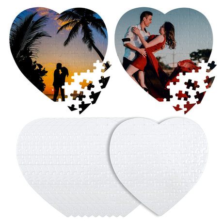MAIKESUB Sublimation Puzzle Blanks 10 Sets Heart Shaped Sublimation Blanks Jigsaw Puzzles Heat Press DIY Puzzle Blank Custom Puzzle for Heat Transfer 83 Pieces Valentine's Day Present MAIKESUB