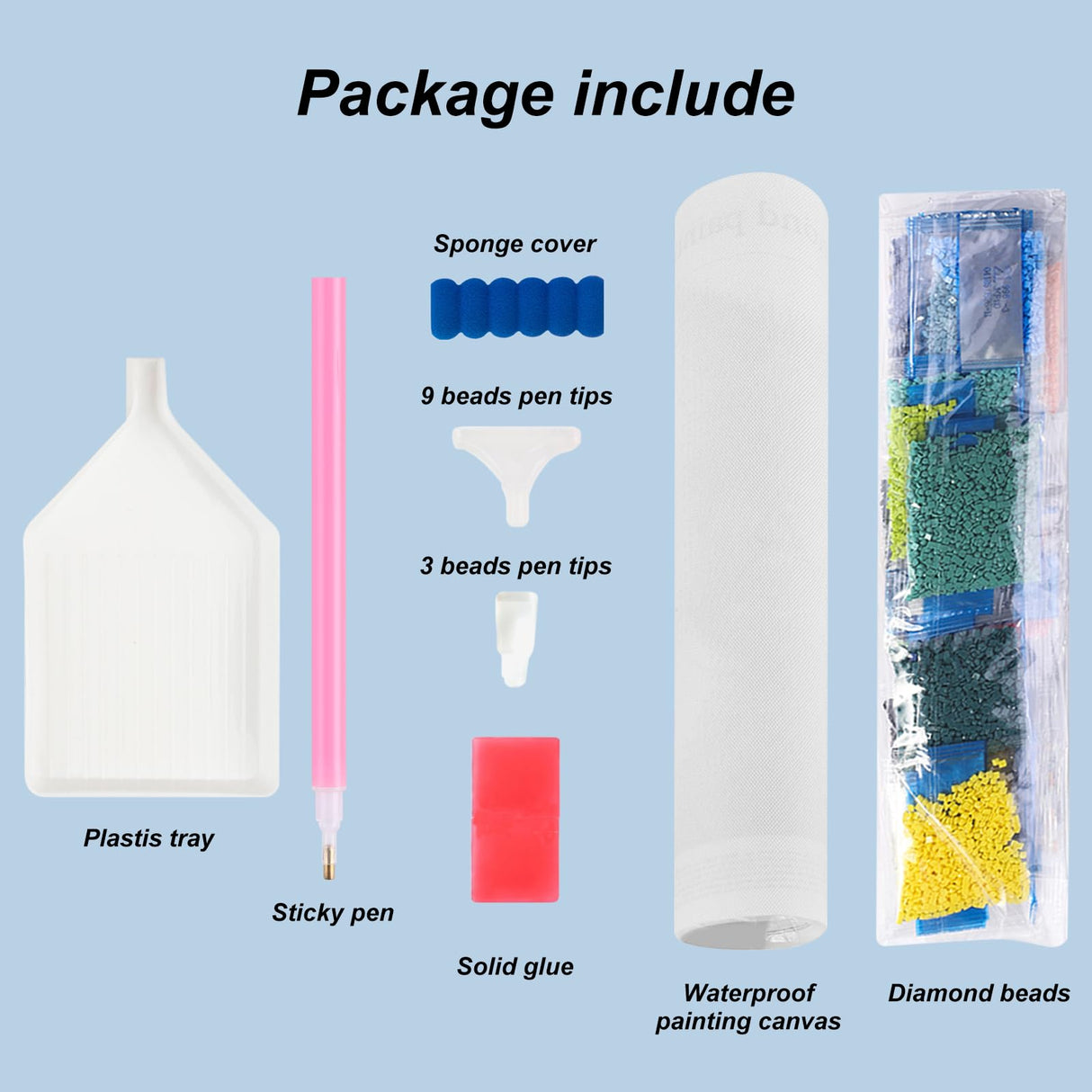 PFFNGPEN Diamond Painting Kits for Adults, 5D DIY Blue Bird Diamond Art Kits for Beginners, Full Drill Round Diamond Art for Home Wall Decor, Wreath, 12x12 inch PFFNGPEN