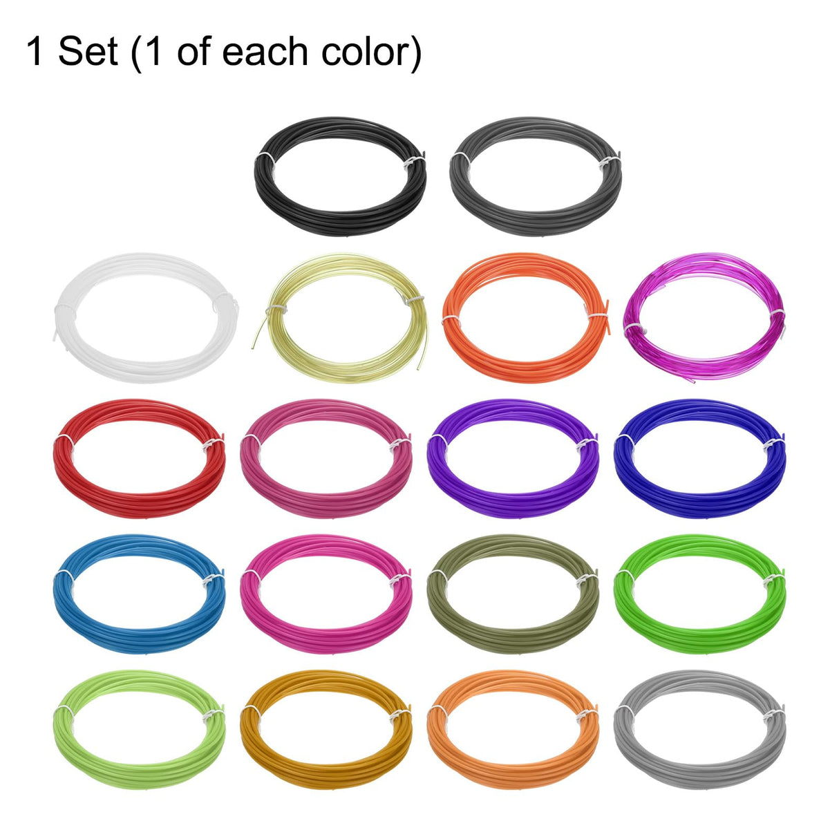MECCANIXITY Set of 18 Rolls 3D Printer Filament 295 Ft 18 Colors PLA 1.75mm 3D Pen Filament Refills for 3D Printer MECCANIXITY