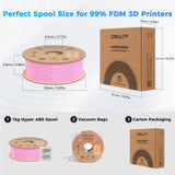 Creality Hyper ABS Filament, Official 3D Printer Filament ABS 1.75mm for High-Speed Printing Convenient Open Printing Material, 1kg(2.2lbs) Spool Fit Most 3D Printer (Pink) Creality