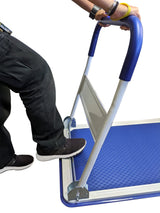 Upgraded Foldable Push Cart Dolly | 660 lbs. Capacity Moving Platform Hand Truck | Heavy Duty Space Saving Collapsible | Swivel Push Handle Flat Bed Wagon - Blue Lifetime Appliance Parts