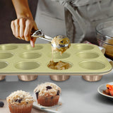 BETTERBEAUTY Nonstick Bakeware Set 10 Pcs, Professional Kitchen Bicolor Baking Pans Set with Cookie Sheets, Muffin Pan, Loaf Pan, Cake Pan and Cooling Rack, Dishwasher Safe, 0.8mm Thick, Heavy Duty BETTERBEAUTY