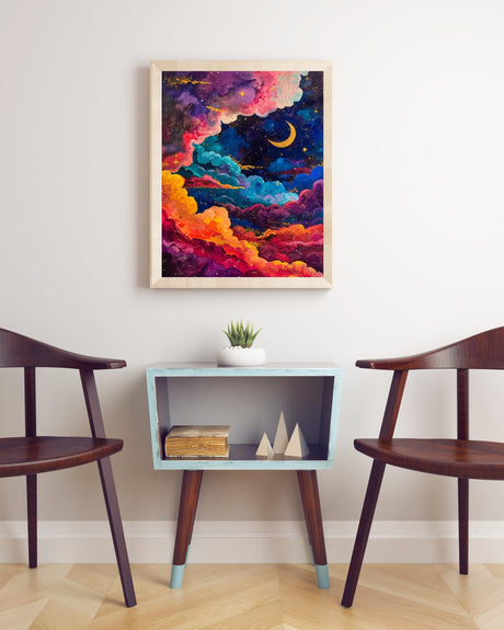Abstract Sky 5D DIY Diamond Painting Kits for Adults, Moon Diamond Art Kits for Beginners, Full Drill Dot Painting Gem Art Kits for Home Wall Decor11.8 x15.7 Inch 5DDIYART