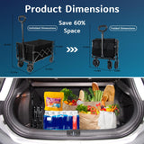 RoveStep Collapsible Folding Wagon - Heavy Duty Utility Cart, Large Capacity, Compact Fold, All-Terrain Wheels, 380 lbs Load for Camping, Garden, Beach, Outdoor Sports, Shopping, Picnic, Easy Storage RoveStep