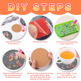 CYNART 8 PCS Cocktail Diamond Art Coasters Kit with Holder, Cocktail Diamond Painting Coasters Complete Kit, Gem Art Coaster for Women, Teens and Beginners, Relaxing DIY Craft Gift CYNART