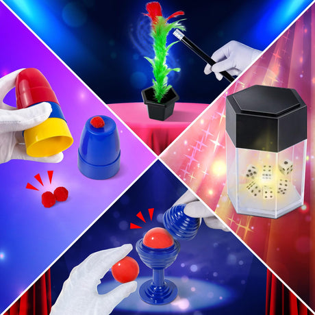 PATIFEED Magic Kit, Magic Tricks for Kids Age 6-8, 40 Magic Tricks with Instructions for Girls Boys Beginners to Perform, Gift for Boys Girls Kids PATIFEED