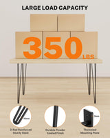 Table Legs 28 Inch, Hairpin Legs 28 Inch, Desk Legs for Furniture with Rubber Floor Protectors, Industrial Style for Coffee Table, Side Table, Dining Table, Bench, 4PCS Black TITECK