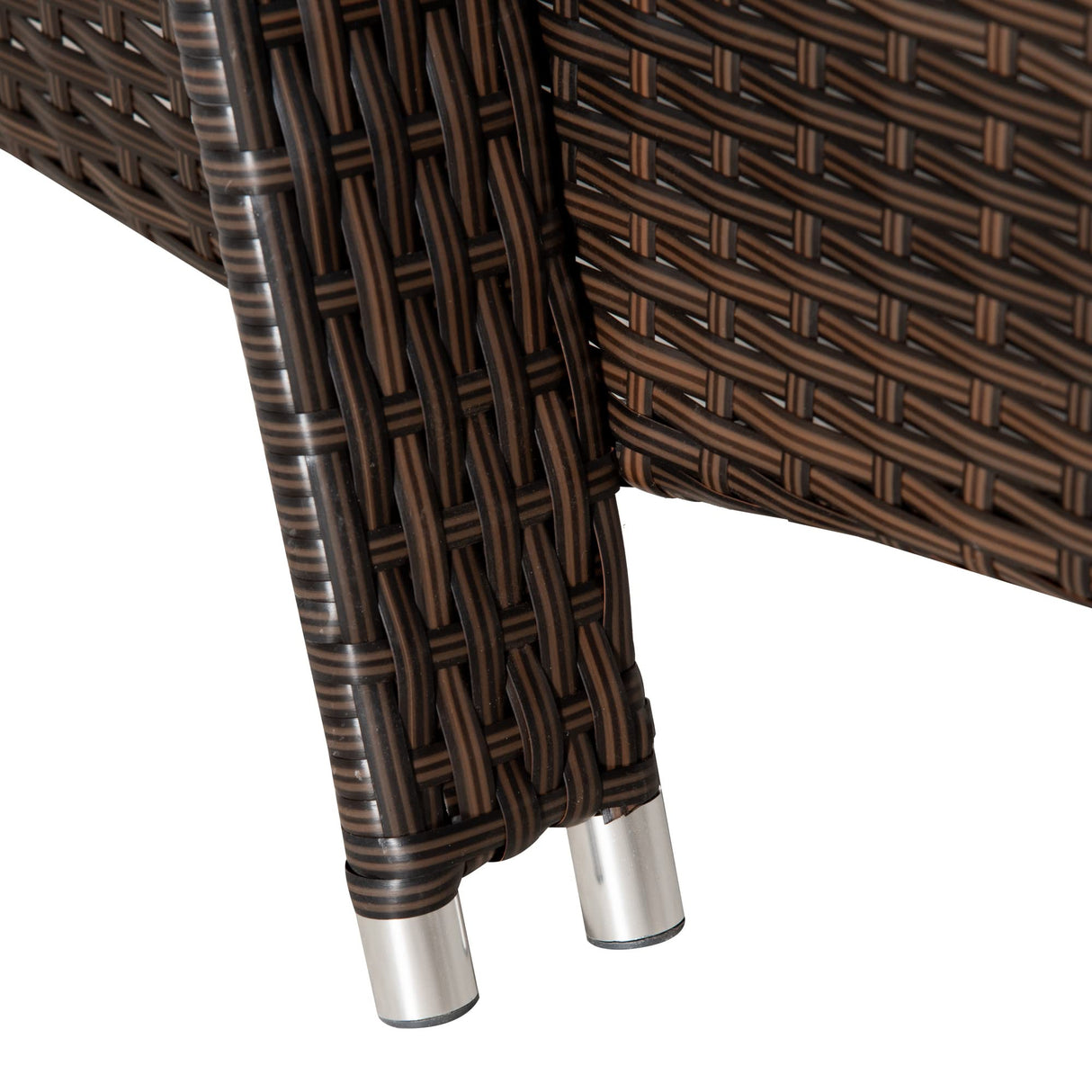 Outsunny Wicker Outdoor Chaise Lounge Set of 2, 5-Level Adjustable Backrest PE Rattan Pool Lounge Chair with Wheels, Cushion & Headrest, Brown and Gray Outsunny