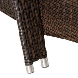 Outsunny Wicker Outdoor Chaise Lounge Set of 2, 5-Level Adjustable Backrest PE Rattan Pool Lounge Chair with Wheels, Cushion & Headrest, Brown and Gray Outsunny