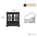 CKEASEAN 32" H LED Accent Curio Cabinet with 7 Color Lights for Collectibles, Modern Storage Cabinet with Tempered Glass Doors, Sideboard Buffet Case with Smartphone-Controlled Lights (Black) CKEASEAN