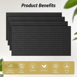 TONOR 4-Pack Bilayer Acoustic Panels Large Self-adhesive, 48” * 24” * 0.72” Adhesive Wall Panel, Large Soundproof Tiles for Echo Absorbtion, Acoustical Barrier of Polyester Fiber, Black TONOR