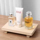 Small Wood Tray Pedestal Stand Farmhouse Bathroom Decor Decorative Wooden Riser Kitchen Soap Dish Holder for Vanity, Counter, Sink, 9" x 5.9" - Burlywood zoocatia