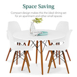 Best Choice Products 5-Piece Dining Set, Compact Mid-Century Modern Table & Chair Set for Home, Apartment w/ 4 Chairs, Plastic Seats, Wooden Legs, Metal Frame - Brown/White Best Choice Products
