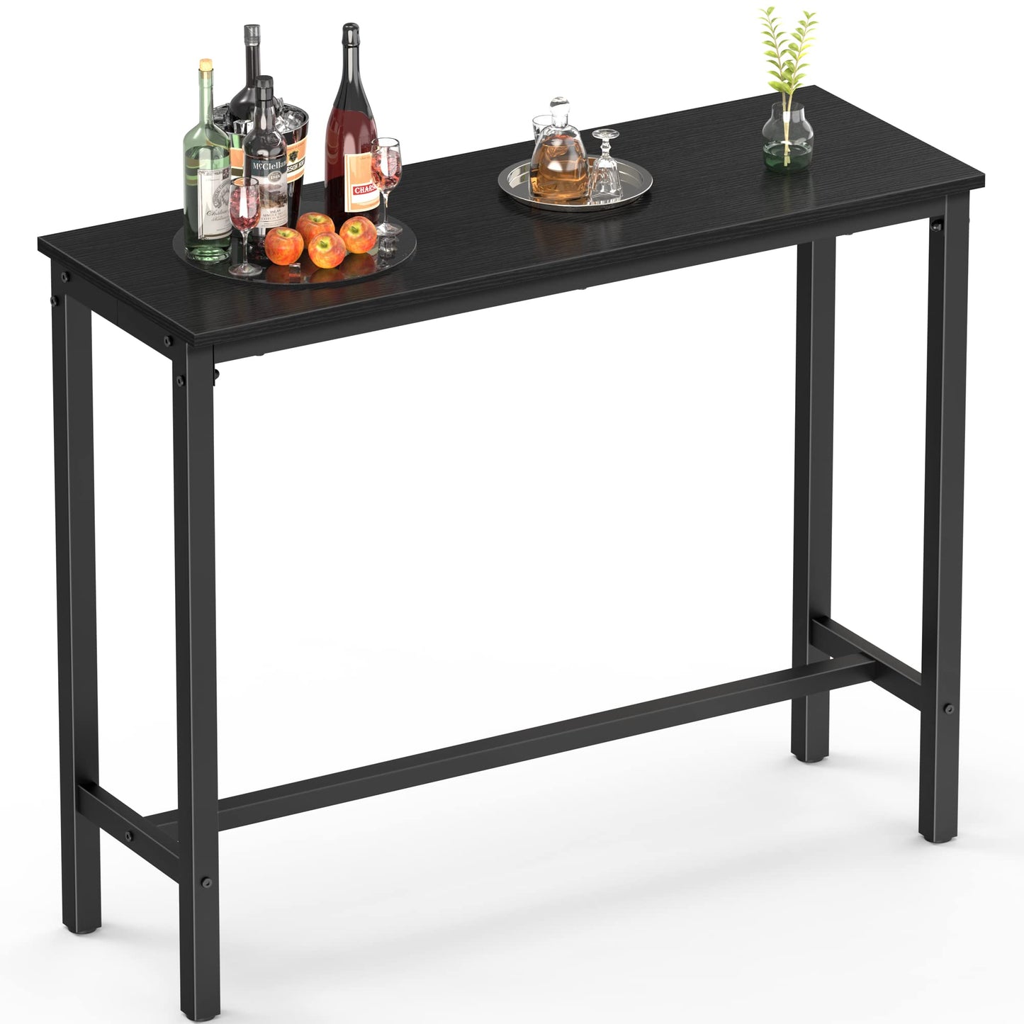 Sturdy Black High Top Bar Table by Mr IRONSTONE - Sleek Design for Narrow Spaces