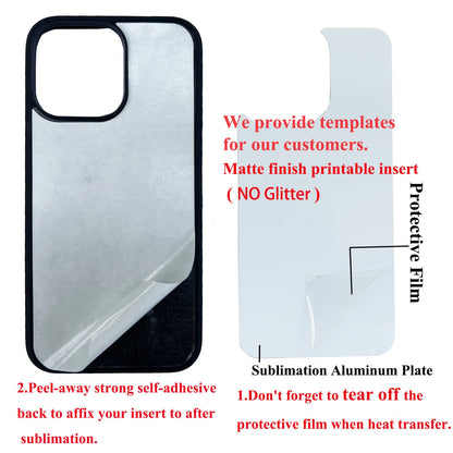 JUSTRY 5PCS Sublimation Blanks Phone Case Bulk Covers Compatible with iPhone 14,6.1-Inch (2022),Easy to Sublimate DIY Customized 2 in 1 2D Soft Rubber Cover with Inserts Matte