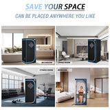 Wizzisauna Portable Infrared Sauna for Home Spa | Full Size 1 Person Sauna | Full Size Far Infrared Sauna Tent | with Heating Foot Pad, Portable Chair, (L29.1 x W29.1 x H66.5, Black) Wizzisauna