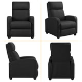 Yaheetech Fabric Recliner Chair Sofa Ergonomic Adjustable Single Sofa with Thicker Seat Cushion Modern Home Theater Seating for Living Room Matte Black Yaheetech