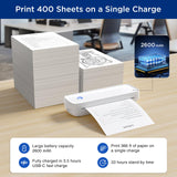 SUPVAN T200M Portable Printer Wireless for Travel, Bluetooth Inkless Printer with 300 DPI, Prints 400 Pages per Charge, Supports 8.5" X 11" US Letter, Compatible with iPhone, Android & Laptop SUPVAN