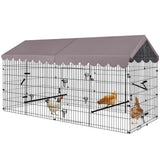 GUTINNEEN Chicken Coop Chicken Run for Yard with Cover 88“ Outdoor Metal Chicken Tractor Rabbit Pen Small Animal Cage Enclosure for Duck Bunny Hen GUTINNEEN