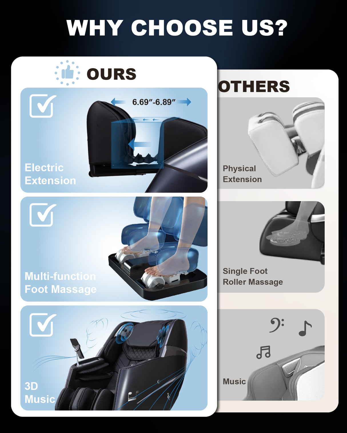 MeitFith Upgrade 4D Massage Chair Zero Gravity | Massage Chair Full Body and Recliner AI Voice Control Auto Legrest Calf & Foot Rollers Heated | Program Customization Black MeitFith
