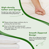 Tangkula 5 Piece Outdoor Patio Furniture Set, Patiojoy PE Wicker Conversation Set with Solid Acacia Wood Tabletop and Soft Cushions, Patio Sectional Sofa Furniture Set for Garden, Poolside (Off White) Tangkula