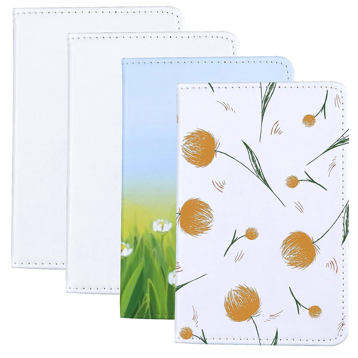 4 Pieces DIY Sublimation Passport Holder Covers, PU Leather Blank Heat Transfer Travel Passport Book Holder Wallet Cover for Passport, Business Cards, Credit Cards, Boarding Passes Haomian
