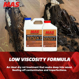 MAS Epoxies Penetrating Epoxy Wood Stabilizer Sealer for Rot Repair and Restoration (1.5 Quarts) MAS