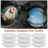 24pcs Sublimation Ceramic Cup Coasters - Blank Cupholder with Finger Grooves Keep Vehicle from Cold Drink Stain Spill - Cup Coasters for Car Office Home Drink Shop PartyKindom