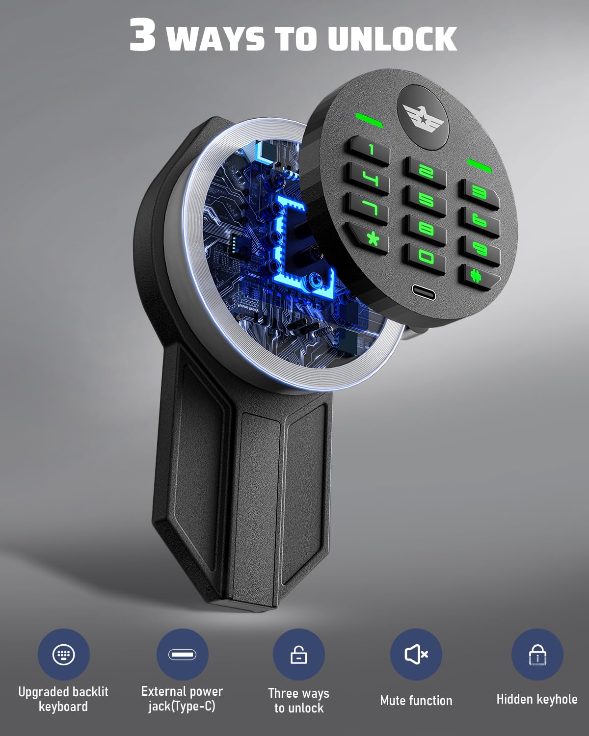 RIFLEWELL Gun Safe, 4-5 Rifle Gun Safe, Gun Safes for Home Rifle and Pistols, Quick Access Gun Cabinets with LED Light, Rifle Safe with Adjustable Gun Rack Riflewell