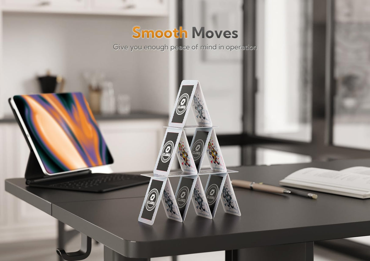 Claiks Standing Desk with Keyboard Tray, Standing Desk Adjustable Height, Raising Desks for Home Office and Computer Workstation, 55 Inches, Black Claiks