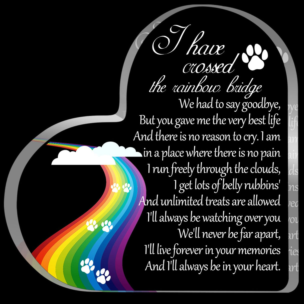 Pet Memorial Gifts, Sympathy Gift for Loss of Dog Cat, Pet Memorial Acrylic Rainbow Bridge Decorations Condolences Gifts for Pet Loss Remembrance Keepsake Toerifer