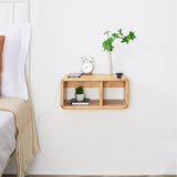 NAVREX LED Floating Nightstand, Farmhouse Night Stands, 100% Solid Wood Night Stands with Magnetic Storage, Modern Bed Side Table for Bedroom NAVREX