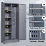 STEELIST 73" H Utility Storage Cabinet, Tall Cabinet with Doors and Shelves, File Cabinet with Pegboard, Heavy Duty Garage Storage Cabinets for Home Office, School, Basement, Gym STEELIST