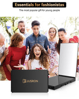 JUSRON 360 Viewing Angle Self Hair Cutting Mirror, Clear Anti-Fog HD Glass (Black Without LED Without Accessories) JUSRON