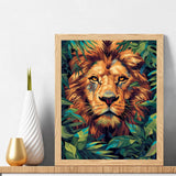 Natuyalo Paint by Numbers Kit for Adults Beginners, 16x20 Inch Canvas Painting by Number Drawing Paintwork with 3 Pcs Paintbrushes Acrylic Pigment, Lion in The Jungle Natuyalo