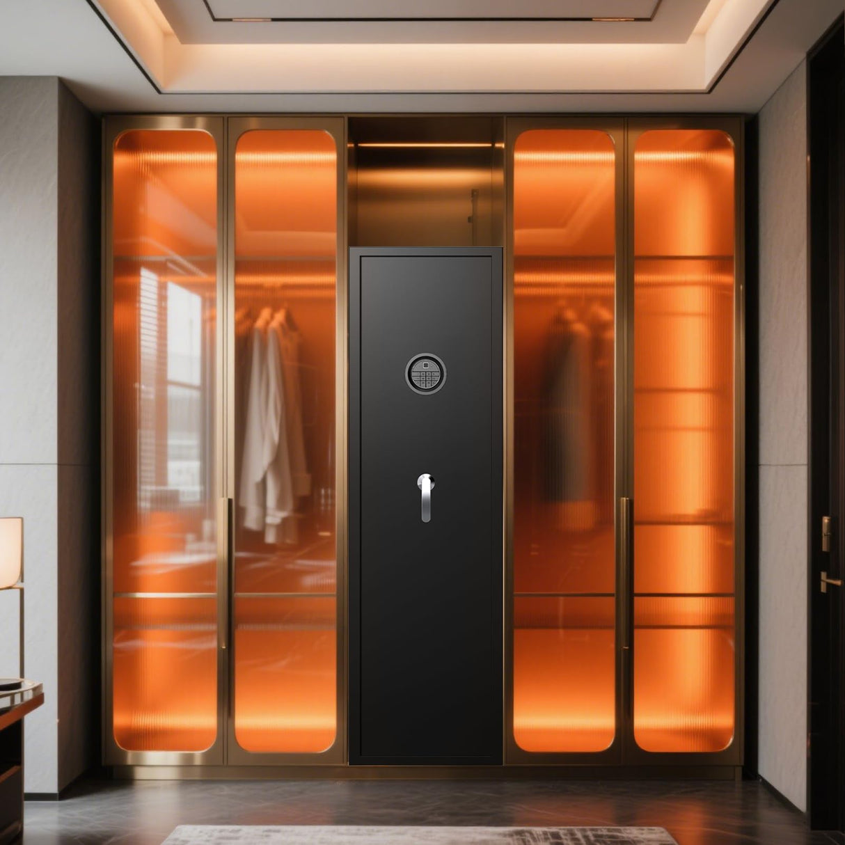 HEANVO 8-12 Gun Safe Biometric, Rifle Safes for Home, Gun Cabinet with Dual Alarm System, Rifle Gun Safe with Removable Gun Rack, Shotgun Safe with 4 Ways to Open HEANVO