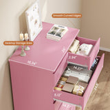 DICTAC Tall Dresser for Bedroom with 8 Drawers, 59.6" Tall Pink Dressers & Chests of Drawers, Modern Wood Closet Organizer and Storage Cabinet, Large Vertical Dresser for Bedroom, Closet, Hallway DICTAC