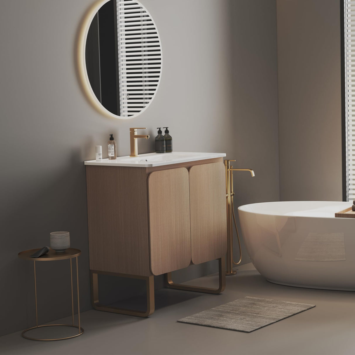 BLUHOUZZ Dalia 30 Inch Bathroom Vanity with Sink,Large Storage Freestanding Bathroom Vanity with Overflow for Modern Bathroom, One-Piece Sink Basin Minimalist Bathroom Sink Cabinet BLUHOUZZ