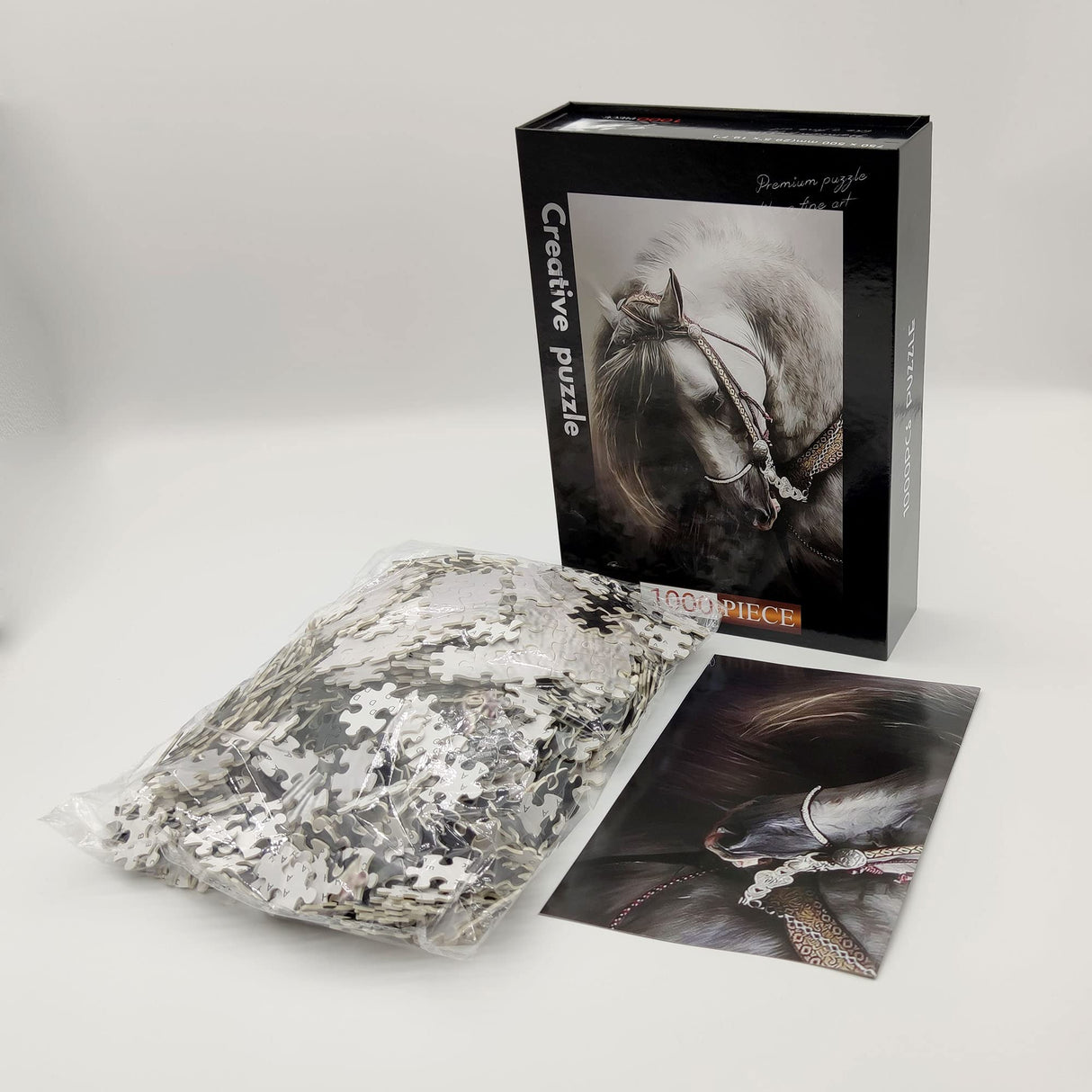 Jigsaw Puzzles 1000 Pieces for Adults 1000 Piece Puzzles for Adults and Kids (White Horse) NRUAS