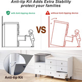 Viplive Dresser, White Dresser for Bedroom, 52 Inch Long Dresser with LED Light, Large Dressers for Bedroom, Modern Wood Dresser & Chests of Drawers, 8 Drawers Dresser for Women Girls Viplive