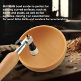 Bowl Sander Kit, Sanding Block, Wood Lathe Tools with 50Pcs Hook & Loop Sanding Discs+ 1" & 2" Backing Plates and Foam Interface Pads, 13" Long Hardwood Handle and Dual Bearing Head for Woodworking MAXMAN