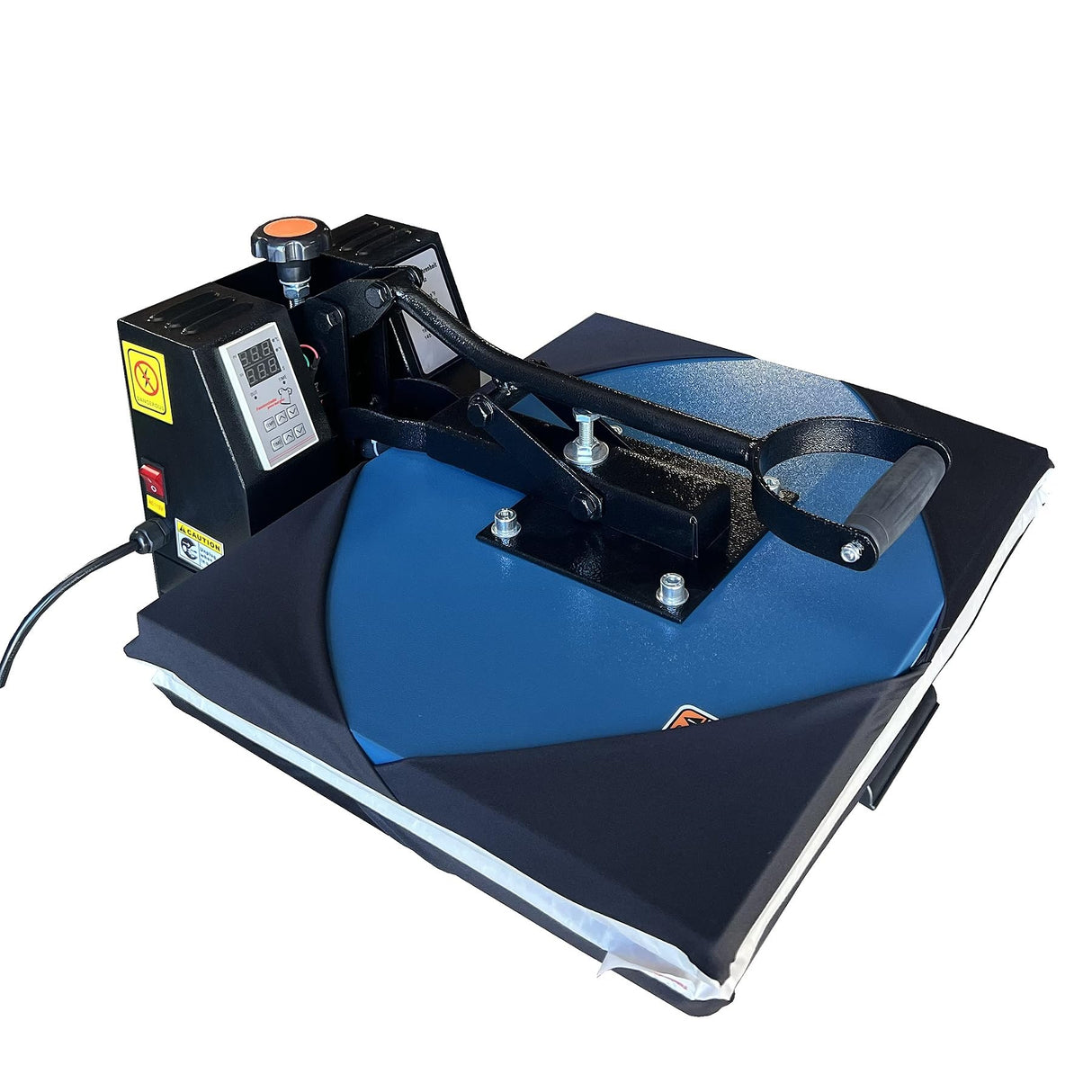Fancierstudio Heat Press 16x20 Lower Platen Pull Out Slide Out 5.5" Sublimation Rhinestone Heat Press FS16x20BPP Blue Black Fancierstudio