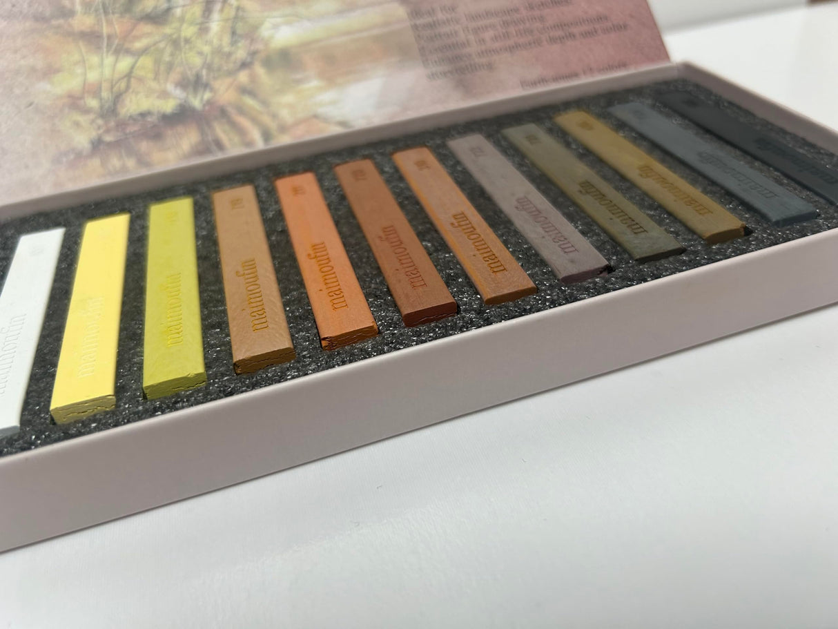 MAIMOUFIN 12-Pack Earth Tone Square Soft Pastels Water-Soluble Blendable Artist Drawing Pastels Set for Artists & Hobbyists Drawing, Painting & Sketching (Brown) MAIMOUFIN