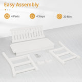 LUE BONA Outdoor Bench, 2-Person HDPS Garden Bench, Outdoor Benches Weatherproof, All-Weather Fade/Rot Resistant Patio Bench for Park, Front Porch, Backyard (White) LUE BONA