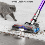 Cordless Vacuum Cleaner, 550W/45Kpa/70Mins Vacuum Cleaners for Home, Stick Vacuum Cordless with Low Noise, LED Screen, Wall Mount Charging,1.6L Dust Cup, Rechargeable Vacuum Pet Hair/Carpet/Hardfloor Iirios