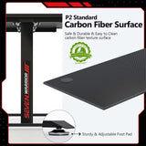 SEVEN WARRIOR Gaming Desk 55’’, T-Shaped Carbon Fiber Surface Computer Desk with Full Mouse Pad, Gamer Desk with Headphone Hook, USB Rack, Cup Holder SEVEN WARRIOR