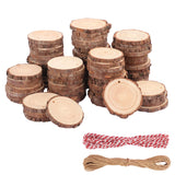 80 PCS 3.2-3.6inch Unfinished Wood Slices, Natural Wood Slices, Predrilled with Hole Wood Slice for DIY Arts Craft Christmas Ornaments GNIEMCKIN