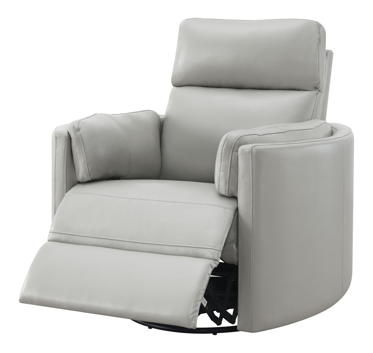 Acme Sagen Wooden Glider Recliner with Swivel in Gray Acme